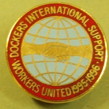 032860 Badge DOCKERS WORKERS UNITED 1995-1996 £7.00